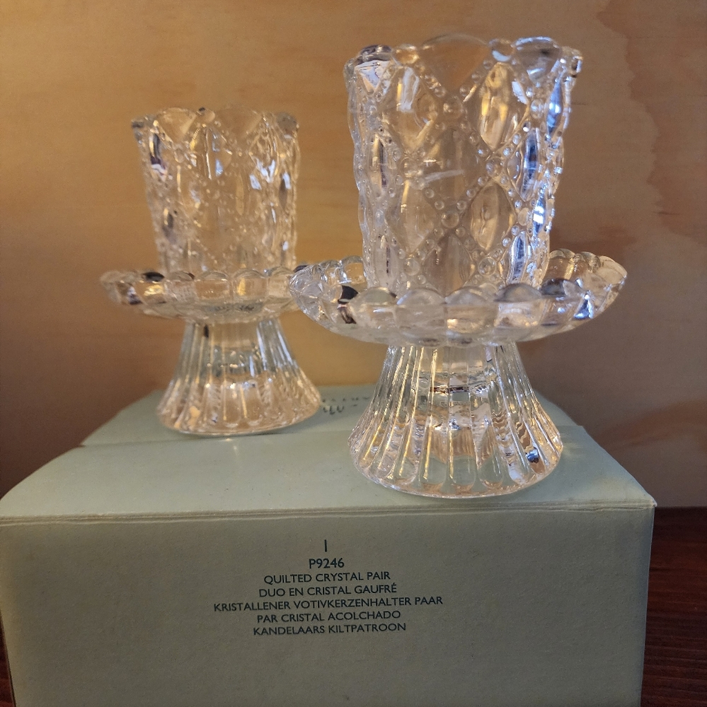 ~PartyLite~ Quilted Crystal Pair